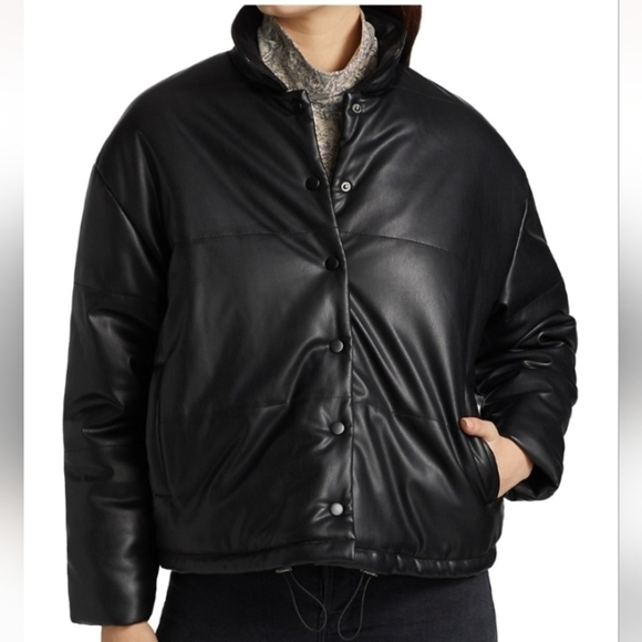 Rails Otto Faux Leather Puffer Jacket - Picture 1 of 15
